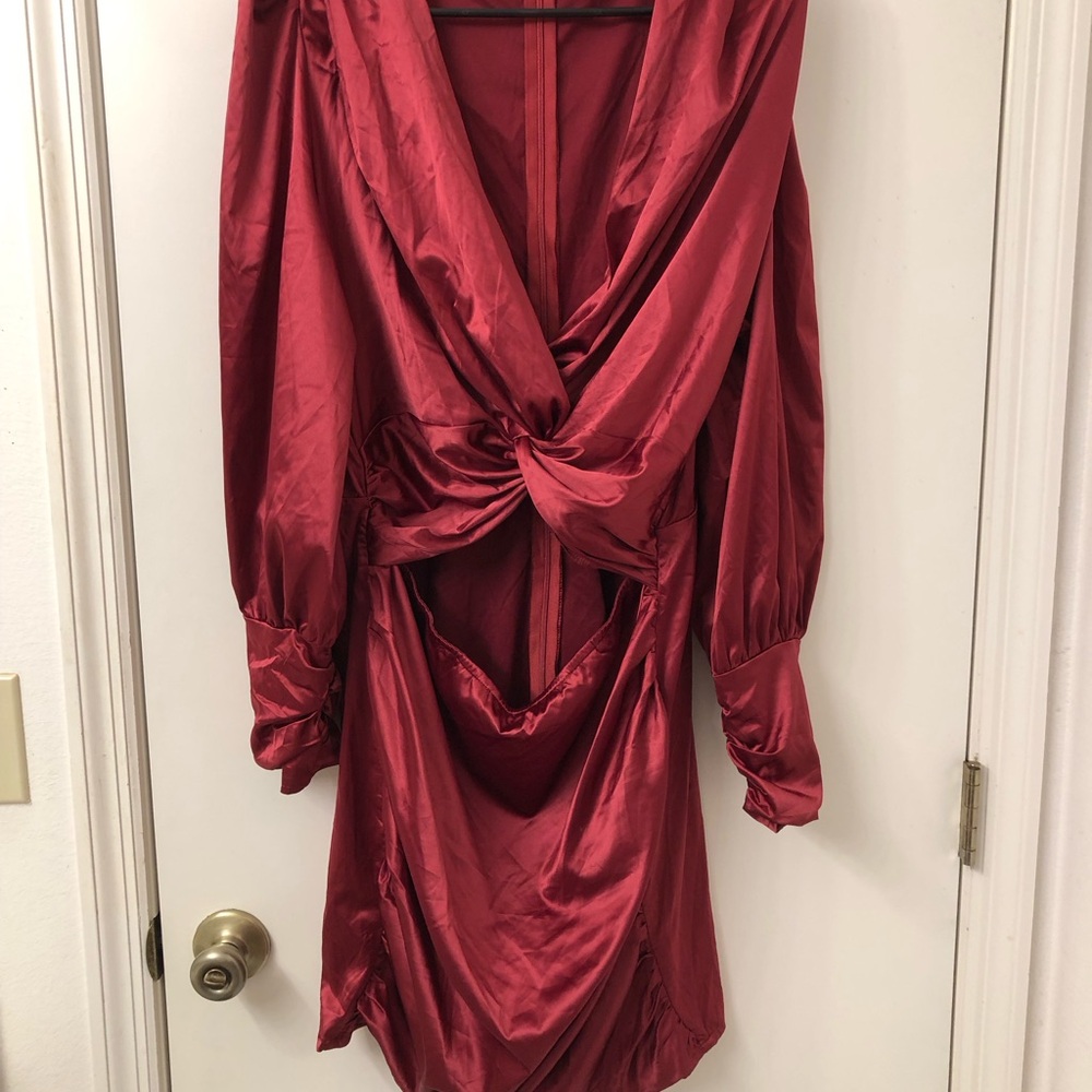 SHEIN Red Satin Dress